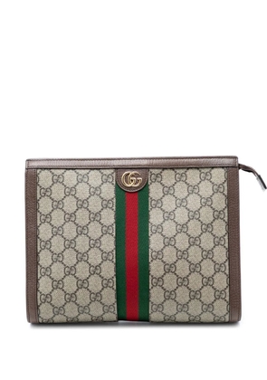Gucci Pre-Owned 2016-2026 GG Supreme Web Ophidia clutch bag - Neutrals