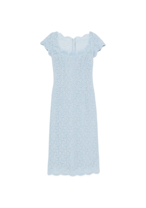 Ermanno Scervino lace scalloped-edge midi dress - Blue