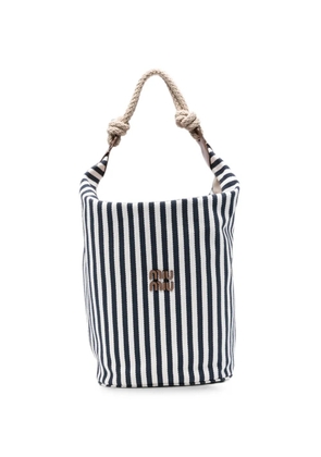 Miu Miu striped rope-handle shoulder bag - Blue