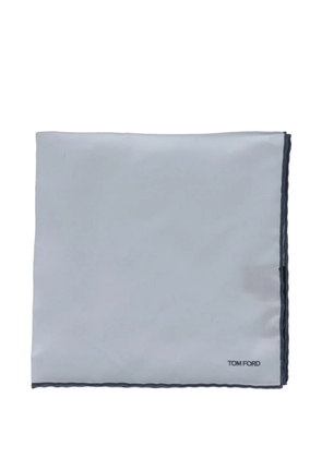 TOM FORD logo-print silk pocket square - Grey