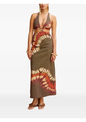 ALEMAIS Marilyn tie-dye cut-out midi dress - Green