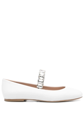 Casadei Crystal ballet flats - White