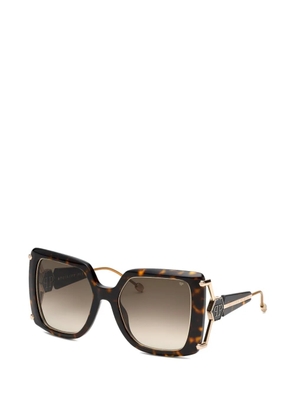Philipp Plein Eyewear Plein Queen square-frame tortoiseshell sunglasses - Brown