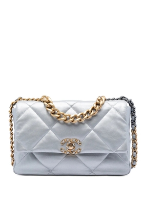 CHANEL Pre-Owned 2020 Large Metallic Lambskin 19 Flap satchel - Silver