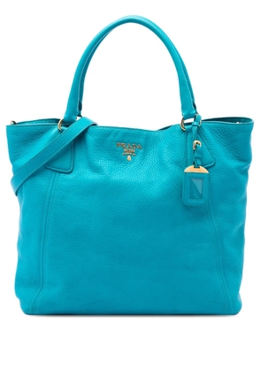 Prada Pre-Owned 2013-2026 Vitello Daino Open Convertible Tote satchel - Blue