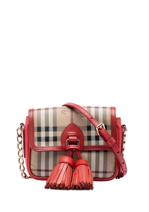 Burberry Pre-Owned 2000-2017 Mini Haymarket Check Coated Canvas Tassel crossbody bag - Neutrals