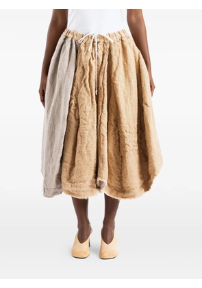 Comme Des Garçons textured drawstring midi skirt - Yellow