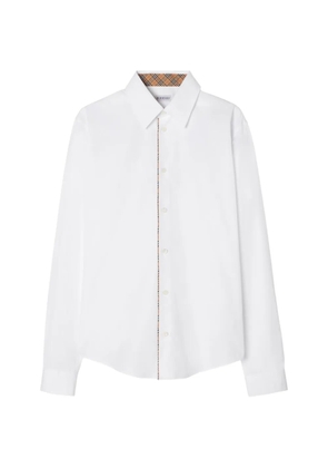 Burberry classic-fit Check-piping cotton poplin shirt - White