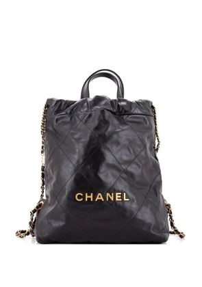 CHANEL Pre-Owned 22 Chain Quilted Calfskin Medium backpack - Black