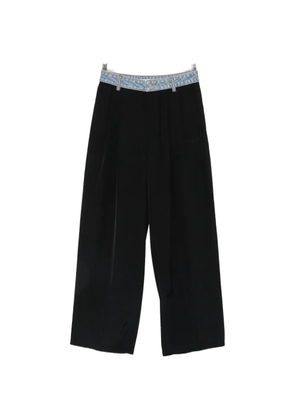Alexander Wang denim-waistband pleated trousers - Black