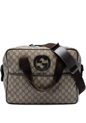 Gucci Pre-Owned 2016-2026 GG Supreme Interlocking G Briefcase business bag - Neutrals