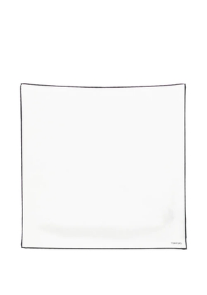 TOM FORD contrast-trim pocket square - White