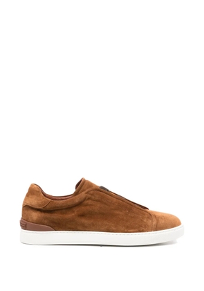JOHN HARRISON suede slip-on sneakers - Brown