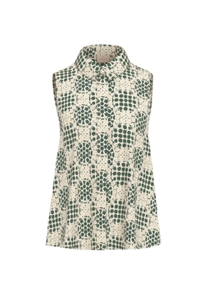 Marella geometric-print sleeveless shirt - Neutrals