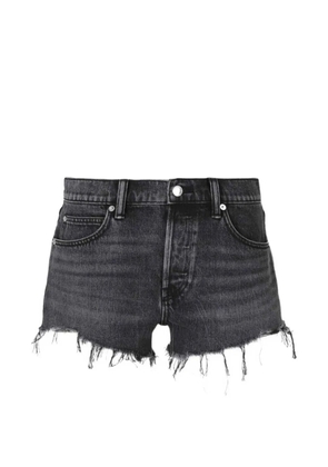 Alexander Wang rhinestone-logo frayed-hem shorts - Black