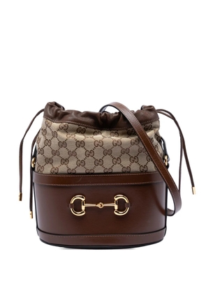 Gucci Pre-Owned 2016-2026 GG Canvas Horsebit 1955 bucket bag - Neutrals