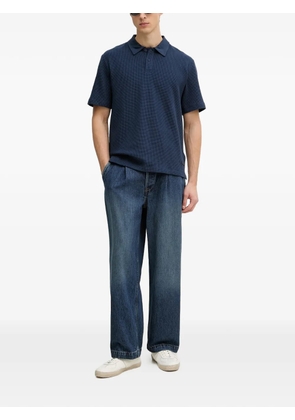 Trussardi waffle-knit short-sleeve polo shirt - Blue