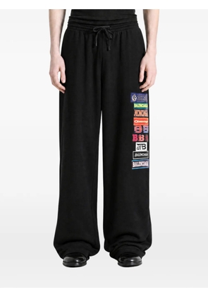 Balenciaga logo-patch drawstring track pants - Black