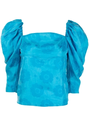 Rejina Pyo floral-print ruched blouse - Blue