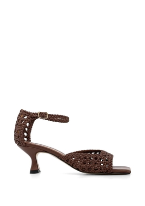 Souliers Martinez Veronica woven leather sandals - Brown