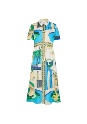 Tory Burch graphic-print midi shirt dress - Neutrals