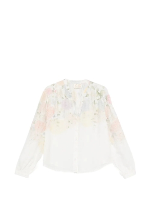 MC2 Saint Barth Liona floral-print long-sleeve blouse - White