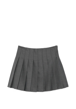 Self-Portrait lace-trim pleated mini skirt - Grey