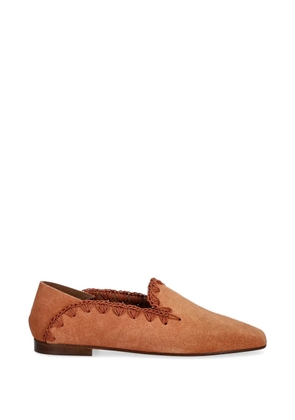 Pollini Sienna whipstitch-trim loafers - Brown
