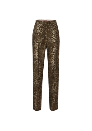 Max Mara animal-print silk trousers - Neutrals
