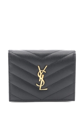 Saint Laurent Pre-Owned 2020s Cassandre leather wallet - Black
