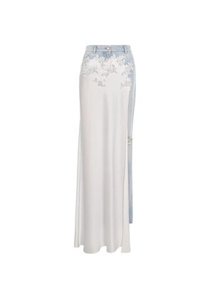Seen Users lace-trim panelled jeans - White