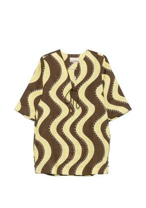ALEMAIS Frankie wave-print mini dress - Brown