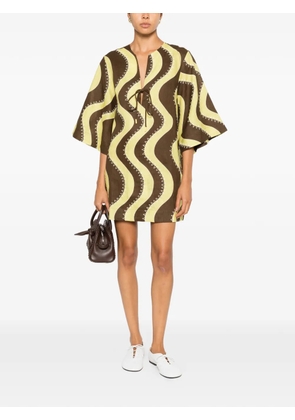 ALEMAIS Frankie wave-print mini dress - Brown