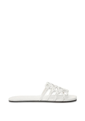LOEWE leather flat sandals - White
