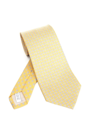 Ferragamo Turtle-print silk tie - Yellow