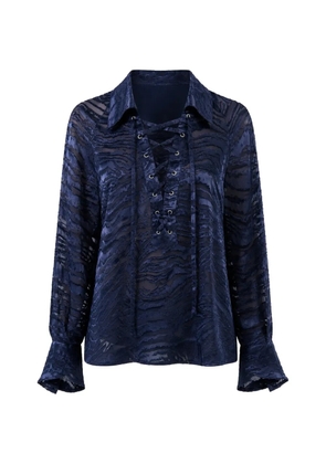 Barbara Bui lace-up blouse - Blue