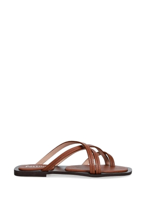 Pollini strappy pebbled-effect slides - Brown