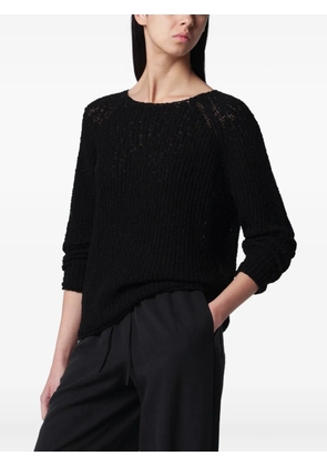DUNST crochet-knit crew-neck sweater - Black