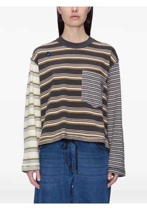 Song For The Mute Tictac striped T-shirt - Grey