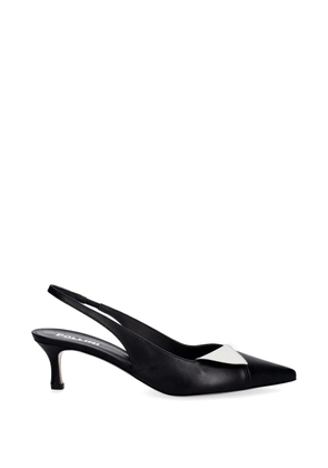 Pollini contrast-panel slingback pumps - Black
