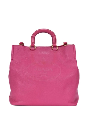 Prada Pre-Owned logo-debossed leather tote bag - Pink