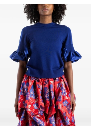 Noir Kei Ninomiya ruffle-trim sweater - Blue