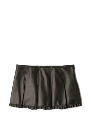 Miu Miu pleated nappa-leather skirt - Black