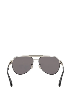 Philipp Plein logo-engraved pilot-frame sunglasses - Silver