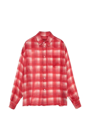 424 check-pattern long-sleeve shirt - Red