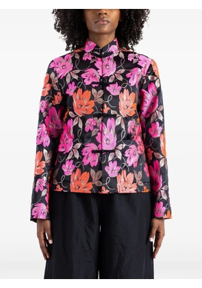 Comme Des Garçons floral-jacquard toggle-fastening jacket - Black