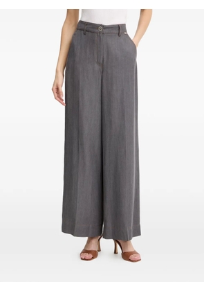 FRACOMINA contrast-stitch wide-leg palazzo pants - Grey