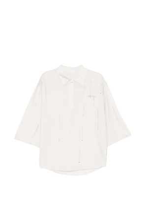 CROQUIS paint-splatter polo shirt - White