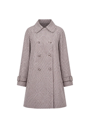 Paul & Joe gingham double-breasted coat - Brown