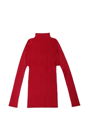 Pleats Please Issey Miyake high-neck top - Red